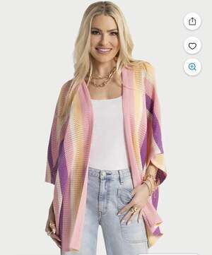 Colorful Pastel Jessica Simpson Cordelia Pointelle Kimono Multicolor Size Small